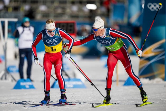 260215 Einar Hedegart and Martin Lowstrom Nyenget of Norway compete in the men s 4 x 7.5km relay cross-country skiing race during day 9 of the 2026 Winter Olympics on February 15, 2026 in Val di Fiemme. Photo: Maxim Thore BILDBYRAN kod MT MT0983 skidor cross-country skiing langrenn Olympic Games, Olympische Spiele, Olympia, OS olympics winter olympics os ol olympiska spel vinter-os olympiske leker milano cortina 2026 milan cortina 2026 milano cortina 2026 olympic games milano cortina 2026 winter olympic games milano cortina-os milano cortina-ol vinter-ol 9 bbeng herr stafett norge *** 260215 Einar Hedegart and Martin Lowstrom Nyenget of Norway compete in the men s 4 x 7 5km relay cross country skiing race during day 9 of the 2026 Winter Olympics on February 15, 2026 in Val di Fiemme Photo Maxim Thore BILDBYRAN kod MT MT0983 skidor cross country skiing langrenn olympic games olympics winter olympics os ol olympiska spel vinter os olympiske leker milano cortina 2026 milan cortina 2026 milano cortina 2026 olympic games milano cortina 2026 winter olympic games milano cortina os milano cortina ol vinter ol 9 bbeng herr relay norge  Copyright: MAXIMxTHORE BB260215MT023