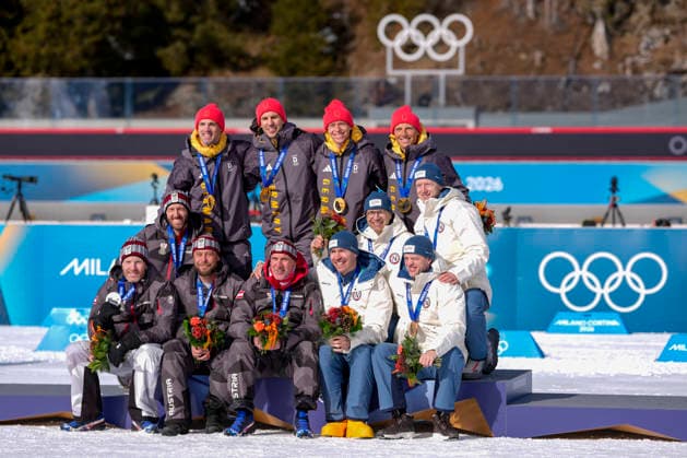 Winter Olympics in Milan Cortina 2026 Anterselva, Italy 20260215. Tarjei Bo, Johannes Thingnes Bo, Ole Einar Bjorndalen and Emil Hegle Svendsen, the Norwegian men s biathlon relay team from the 2014 Sochi Olympics, receive bronze medals during a special ceremony for the redistribution of Olympic medals at the 2026 Milan Cortina Winter Olympics. Photo: Heiko Junge NTB Anterselva Italy EDITORIAL USE ONLY. RESTRICTED USE FOR BETTING COMPANIES Ref:_SPOmY51DZghT_8.jpg *** Winter Olympics in Milan Cortina 2026 Anterselva, Italy 20260215 Tarjei Bo, Johannes Thingnes Bo, Ole Einar Bjorndalen and Emil Hegle Svendsen, the Norwegian men s biathlon relay team from the 2014 Sochi Olympics, receive bronze medals during a special ceremony for the redistribution of Olympic medals at the 2026 Milan Cortina Winter Olympics Photo Heiko Junge NTB Anterselva Italy EDITORIAL USE ONLY RESTRICTED USE FOR BETTING COMPANIES  Copyright: xHeikoxJungex xNTBx