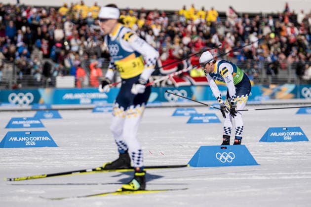 260215 Calle Halfvarsson and William Poromaa of Sweden compete in the men s 4 x 7.5km relay cross-country skiing race during day 9 of the 2026 Winter Olympics on February 15, 2026 in Val di Fiemme. Photo: Maxim Thore BILDBYRAN kod MT MT0983 skidor cross-country skiing langrenn Olympic Games, Olympische Spiele, Olympia, OS olympics winter olympics os ol olympiska spel vinter-os olympiske leker milano cortina 2026 milan cortina 2026 milano cortina 2026 olympic games milano cortina 2026 winter olympic games milano cortina-os milano cortina-ol vinter-ol 9 bbeng herr stafett sverige *** 260215 Calle Halfvarsson and William Poromaa of Sweden compete in the men s 4 x 7 5km relay cross country skiing race during day 9 of the 2026 Winter Olympics on February 15, 2026 in Val di Fiemme Photo Maxim Thore BILDBYRAN kod MT MT0983 skidor cross country skiing langrenn olympic games olympics winter olympics os ol olympiska spel vinter os olympiske leker milano cortina 2026 milan cortina 2026 milano cortina 2026 olympic games milano cortina 2026 winter olympic games milano cortina os milano cortina ol vinter ol 9 bbeng herr stafett sverige  Copyright: MAXIMxTHORE BB260215MT031