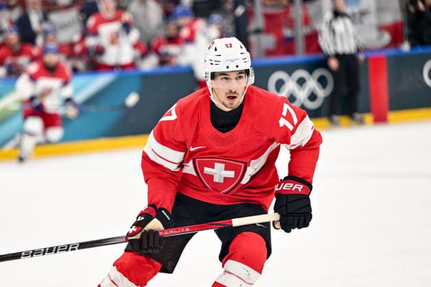 15 02 2026, Milano, Santa Giulia Ice hockey, Eishockey Arena, Winter Olympics: Switzerland - Czechia (Ice Hockey), Ken Jager of Switzerland in action Milano Santa Giulia Ice Hockey Arena Lombardy Italy *** 15 02 2026, Milano, Santa Giulia Ice Hockey Arena, Winter Olympics Switzerland Czechia Ice Hockey , Ken Jager of Switzerland in action Milano Santa Giulia Ice Hockey Arena Lombardy Italy Copyright: xJustPictures.ch AndreaxBrancax jp-en-AnBr-AB-AAB_255315022026