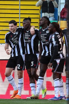 Ar Udine 15 02 2026 - campionato di calcio serie A Udinese-Sassuolo foto Andrea Rigano Image nella foto: esultanza gol Oumar Solet 