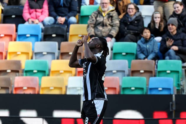 Ar Udine 15 02 2026 - campionato di calcio serie A Udinese-Sassuolo foto Andrea Rigano Image nella foto: esultanza gol Oumar Solet 