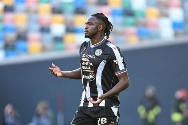 Udinese s Oumar Solet reacts during Udinese Calcio vs US Sassuolo, Italian soccer Serie A match in Udine, Italy, February 15 2026  Copyright: xEttorexGriffoni IPAxSportx xipa-agency.netx xx IPA_71545103 IPA_Agency_IPA71545103