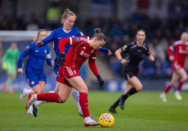 Football - FA Women™s Super League - Chelsea FC Women v Liverpool FC Women LONDON, ENGLAND - Sunday, February 15, 2026: Liverpool s Cornelia Kapocs during the FA Women™s Super League match between Chelsea FC Women and Liverpool FC Women at Kingsmeadow. (Photo by David Rawcliffe Propaganda) KINGSTON-UPON-THAMES Kingsmeadow GREATER LONDON ENGLAND  Copyright: xPropagandax P2026-02-15-Chelsea_W_Liverpool_W-81