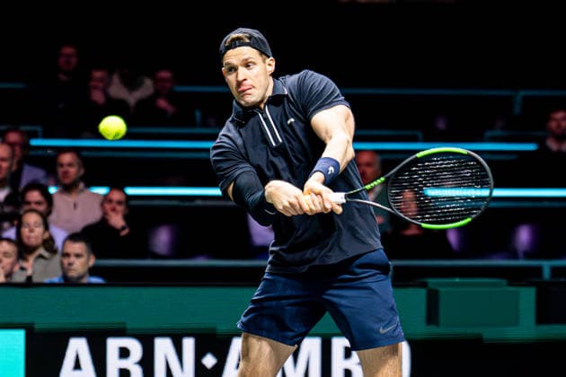 2026-02-15 ABN AMRO Open - Day Seven ROTTERDAM, NETHERLANDS - FEBRUARY 15: Hendrik Jebens competing during Day Seven of the ABN AMRO Open at Rotterdam Ahoy on February 15, 2026 in Rotterdam, Netherlands. (Photo by Gabriel Calvino Alonso BSR Agency) Rotterdam Netherlands Content not available for redistribution in The Netherlands directly or indirectly through any third parties. Copyright: xBSRxAgencyx