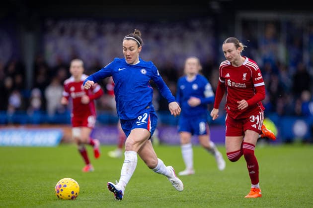 Football - FA Women™s Super League - Chelsea FC Women v Liverpool FC Women LONDON, ENGLAND - Sunday, February 15, 2026: Chelsea s Lucy Bronze during the FA Women™s Super League match between Chelsea FC Women and Liverpool FC Women at Kingsmeadow. (Photo by David Rawcliffe Propaganda) KINGSTON-UPON-THAMES Kingsmeadow GREATER LONDON ENGLAND  Copyright: xPropagandax P2026-02-15-Chelsea_W_Liverpool_W-119