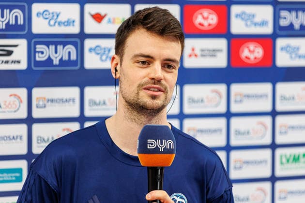 Jonas Mattisseck ALBA Berlin, 09 , single picture, single photo, portrait, portraet, before the start of the match, interview, BMA365 Bamberg Baskets vs ALBA Berlin, Basketball, easyCredit BBL, Matchday 20, 15 02 2026 BMA365 Bamberg Baskets vs ALBA Berlin, Basketball, easyCredit BBL, Matchday 20, 15 02 2026 Bamberg Copyright: xEibner-Pressefoto G.xSantemizx EP_EER