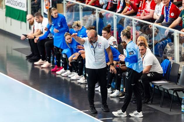 15 02 2026, GER, Handball, Women, Season 2025 2026, EHF European League , Group stage, Thueringer HC Motherson Mosonmagyarovari KC Dragan Adzic Motherson Mosonmagyarovari KC 99947 Bad Langensalza Salza Halle Sporthalle Mehrz Thüringen Germany