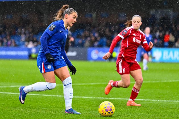 Johanna Rytting Kaneryd (19 Chelsea) in action during the Barclays Women s Super League match between Chelsea and Liverpool at Kingsmeadow on February 15, 2026 in Kingston upon Thames, England. (Photo by Yaroslav Dunka Sports Press Photo) Copyright: xYaroslavxDunkax xSPPx Sportspressphoto_SPR93027