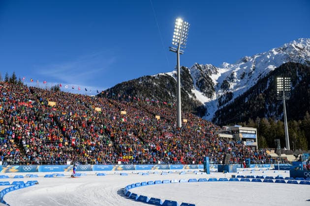 260215 General view Anterselva Biathlon Arena ahead of women s biathlon 10 km pursuit during day 9 of the 2026 Winter Olympics on February 15, 2026 in Anterselva. Photo: Jon Olav Nesvold BILDBYRAN COP 217 MB1330 skidskytte biathlon skiskyting Olympic Games, Olympische Spiele, Olympia, OS olympics winter olympics os ol olympiska spel vinter-os olympiske leker milano cortina 2026 milan cortina 2026 milano cortina 2026 olympic games milano cortina 2026 winter olympic games milano cortina-os milano cortina-ol vinter-ol 9 bbeng pursuit jaktstart *** 260215 General view Anterselva Biathlon Arena ahead of women s biathlon 10 km pursuit during day 9 of the 2026 Winter Olympics on February 15, 2026 in Anterselva Photo Jon Olav Nesvold BILDBYRAN COP 217 MB1330 biathlon biathlon biathlon olympic games olympics winter olympics os ol olympic games winter os olympic games milano cortina 2026 milan cortina 2026 milan cortina 2026 olympic games milano cortina 2026 winter olympic games milano cortina os milano cortina ol winter ol 9 bbeng pursuit jaktstart  Copyright: JONxOLAVxNESVOLD BB260215JE093