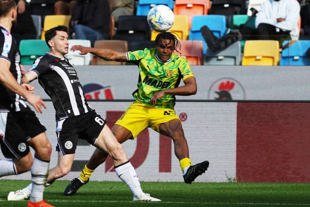 Sassuolo s Armand Lauriente during the Serie A soccer match between Udinese and Sassuolo at the Bluenergy Stadium in Udine, north east Italy - Sunday, February 15,2026 - soccer  Copyright: xAndreaxBressanutti LaPressex