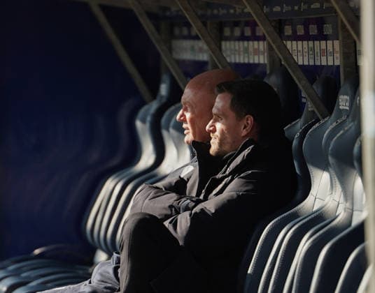 Germany 2 Bundesliga 2025 2026, VFL Bochum vs SC Paderborn, Sunday 15 02 2026 Vonovia Ruhrstadion Bochum, North Rhine-Westphalia, Germany Uwe Rösler Coach, VfL Bochum with Simon Zoller Copyright: xMerlexKölkingx