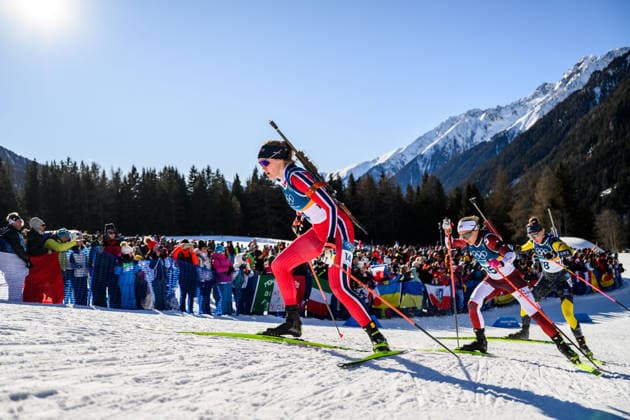 260215 Karoline Offigstad Knotten of Norway and Baiba Bendika of Latvia competes in women s biathlon 10 km pursuit during day 9 of the 2026 Winter Olympics on February 15, 2026 in Anterselva. Photo: Jon Olav Nesvold BILDBYRAN COP 217 MB1330 skidskytte biathlon skiskyting Olympic Games, Olympische Spiele, Olympia, OS olympics winter olympics os ol olympiska spel vinter-os olympiske leker milano cortina 2026 milan cortina 2026 milano cortina 2026 olympic games milano cortina 2026 winter olympic games milano cortina-os milano cortina-ol vinter-ol 9 bbeng pursuit jaktstart *** 260215 Karoline Offigstad Knotten of Norway and Baiba Bendika of Latvia competes in women s biathlon 10 km pursuit during day 9 of the 2026 Winter Olympics on February 15, 2026 in Anterselva Photo Jon Olav Nesvold BILDBYRAN COP 217 MB1330 biathlon biathlon biathlon olympic games olympics winter olympics os ol olympiska spel vinter os olympiske leker milano cortina 2026 milan cortina 2026 milano cortina 2026 olympic games milano cortina 2026 winter olympic games milano cortina os milano cortina ol vinter ol 9 bbeng pursuit jaktstart  Copyright: JONxOLAVxNESVOLD BB260215JE104
