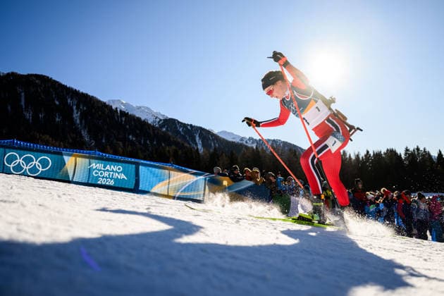 260215 Maren Kirkeeide of Norway competes in women s biathlon 10 km pursuit during day 9 of the 2026 Winter Olympics on February 15, 2026 in Anterselva. Photo: Jon Olav Nesvold BILDBYRAN COP 217 MB1330 skidskytte biathlon skiskyting Olympic Games, Olympische Spiele, Olympia, OS olympics winter olympics os ol olympiska spel vinter-os olympiske leker milano cortina 2026 milan cortina 2026 milano cortina 2026 olympic games milano cortina 2026 winter olympic games milano cortina-os milano cortina-ol vinter-ol 9 bbeng pursuit jaktstart *** 260215 Maren Kirkeeide of Norway competes in women s biathlon 10 km pursuit during day 9 of the 2026 Winter Olympics on February 15, 2026 in Anterselva Photo Jon Olav Nesvold BILDBYRAN COP 217 MB1330 biathlon biathlon biathlon olympic games olympics winter olympics os ol olympiska spel vinter os olympiske leker milano cortina 2026 milan cortina 2026 milano cortina 2026 olympic games milano cortina 2026 winter olympic games milano cortina os milano cortina ol vinter ol 9 bbeng pursuit jaktstart  Copyright: JONxOLAVxNESVOLD BB260215JE117