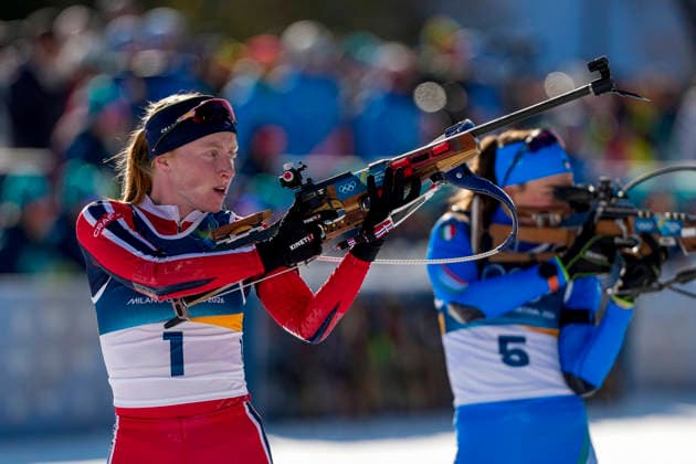 Winter Olympics in Milan Cortina 2026 Anterselva, Italy 20260215. Maren Kirkeeide from Norway during the 10 km pursuit women s biathlon at the Winter Olympics in Milan Cortina 2026. Photo: Heiko Junge NTB Anterselva Italy EDITORIAL USE ONLY. RESTRICTED USE FOR BETTING COMPANIES Ref:_SPOqWPr1w-BGrk.jpg *** Winter Olympics in Milan Cortina 2026 Anterselva, Italy 20260215 Maren Kirkeeide from Norway during the 10 km pursuit women s biathlon at the Winter Olympics in Milan Cortina 2026 Photo Heiko Junge NTB Anterselva Italy EDITORIAL USE ONLY RESTRICTED USE FOR BETTING COMPANIES  Copyright: xHeikoxJungex xNTBx
