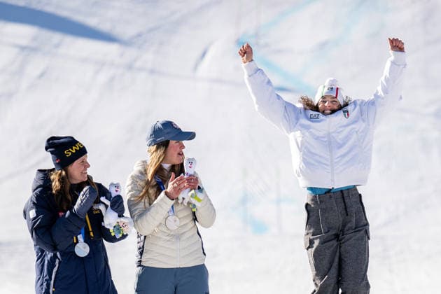 260215 Sara Hector of Sweden, Thea Louise Stjernesund of Norway and Federica Brignone of Italy celebrate on the podium after competing in women s alpine skiing giant slalom during day 9 of the 2026 Winter Olympics on February 15, 2026 in Cortina. Photo: Joel Marklund BILDBYRAN kod JM JM0793 bbeng alpint alpine skiing Olympic Games, Olympische Spiele, Olympia, OS olympics winter olympics os ol olympiska spel vinter-os olympiske leker milano cortina 2026 milan cortina 2026 milano cortina 2026 olympic games milano cortina 2026 winter olympic games milano cortina-os milano cortina-ol vinter-ol giant slalom storslalom storslalam dam italien sverige jubel *** 260215 Sara Hector of Sweden, Thea Louise Stjernesund of Norway and Federica Brignone of Italy celebrate on the podium after competing in women s alpine skiing giant slalom during day 9 of the 2026 Winter Olympics on February 15, 2026 in Cortina Photo Joel Marklund BILDBYRAN kod JM JM0793 bbeng alpine alpine skiing olympic games olympics winter olympics os ol olympiska spel vinter os olympiske leker milano cortina 2026 milan cortina 2026 milano cortina 2026 olympic games milano cortina 2026 winter olympic games milano cortina os milano cortina ol vinter ol giant slalom storslalom storslalam dam italien sverige jubel  Copyright: JOELxMARKLUND BB260215JM172