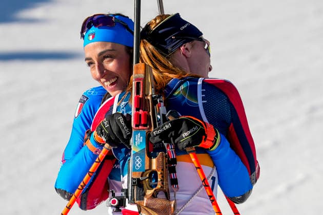 Winter Olympics in Milan Cortina 2026 Anterselva, Italy 20260215. Maren Kirkeeide from Norway and Lisa Vittozzi from Italy during the women s 10 km pursuit start in biathlon at the Winter Olympics in Milan Cortina 2026. Photo: Heiko Junge NTB Anterselva Italy EDITORIAL USE ONLY. RESTRICTED USE FOR BETTING COMPANIES Ref:_SPOS56ebS_9I9I.jpg *** Winter Olympics in Milan Cortina 2026 Anterselva, Italy 20260215 Maren Kirkeeide from Norway and Lisa Vittozzi from Italy during the women s 10 km pursuit start in biathlon at the Winter Olympics in Milan Cortina 2026 Photo Heiko Junge NTB Anterselva Italy EDITORIAL USE ONLY RESTRICTED USE FOR BETTING COMPANIES  Copyright: xHeikoxJungex xNTBx
