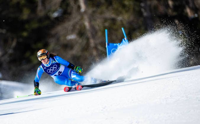 February 15, 2026, Cortina d Ampezzo, Italy: FEDERICA BRIGNONE of Italy during the women s giant slalom race at the Milano Cortina 2026 Winter Olympics. She won the gold medal, her second of the Games. Cortina D ampezzo Italy - ZUMAsc5_ 20260215_oly_sc5_004 Copyright: xErichxSchlegelx