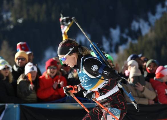 Franziska PREUSS (PREUß) (GER, SC Haag). Biathlon, 10 km Verfolgung der Frauen. Olympische Winterspiele 2026. 15.2.2026, in Antholz Biathlon Arena. Quelle Copyright Credit : Oryk HAIST *** Franziska PREUSS PREUß GER, SC Haag Biathlon, 10 km womens pursuit Olympic Winter Games 2026 15 2 2026, in Antholz Biathlon Arena Source Copyright Credit Oryk HAIST xOLY-BI-BTH07x