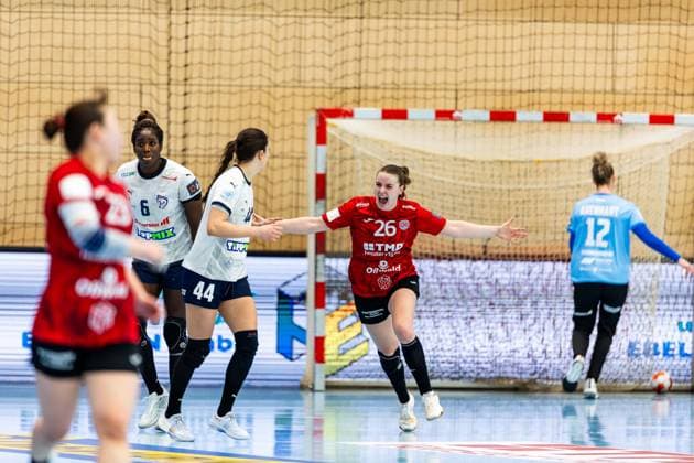 15 02 2026, GER, Handball, Women, Season 2025 2026, EHF European League , Group stage, Thueringer HC Motherson Mosonmagyarovari KC Anna Szabo Thueringer HC,26 99947 Bad Langensalza Salza Halle Sporthalle Mehrz Thüringen Germany