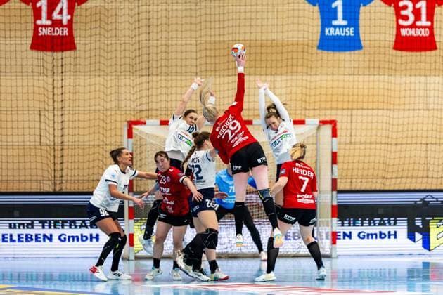15 02 2026, GER, Handball, Women, Season 2025 2026, EHF European League , Group stage, Thueringer HC Motherson Mosonmagyarovari KC Johanna Reichert Thueringer HC,29 99947 Bad Langensalza Salza Halle Sporthalle Mehrz Thüringen Germany