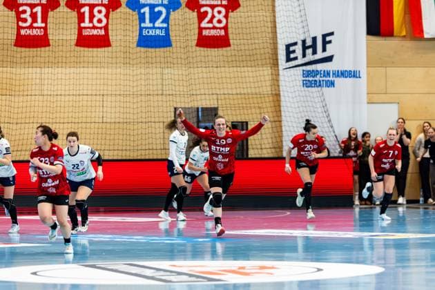 15 02 2026, GER, Handball, Women, Season 2025 2026, EHF European League , Group stage, Thueringer HC Motherson Mosonmagyarovari KC Luca Farago Thueringer HC,19 99947 Bad Langensalza Salza Halle Sporthalle Mehrz Thüringen Germany