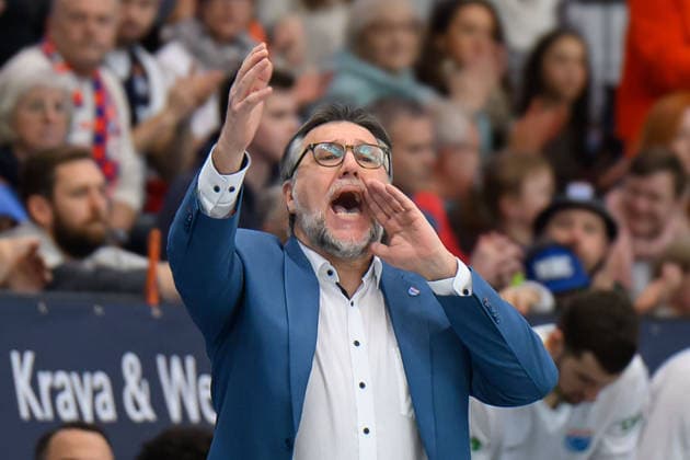 Silvano Poropat MBC, Head Coach, interim , Syntainics MBC vs Rostock Seawolves, Basketball, 1 Bundesliga, Men, 20 Matchday Main Round, Season 2025 26, 15 02 2026 Weißenfels Stadthalle Sachsen Anhalt Germany
