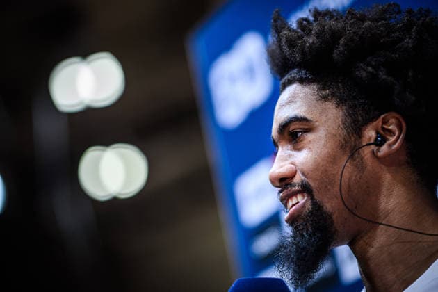 easycredit BBL Basketball Bundesliga 2025 2026 20 Matchday 15 02 2026 Science City Jena vs FC Bayern Munich Basketball Jenas new signing Javon Franklin Jena , Portrait Sparkassen Arena