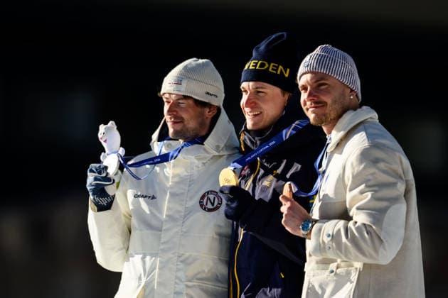 260215 Silver medalist Sturla Holm Laegreid of Norway, gold medalist Martin Ponsiluoma of Sweden and bronze medalist Emilien Jacquelin of France celebrate on the podium in men s biathlon 12,5 km pursuit during day 9 of the 2026 Winter Olympics on February 15, 2026 in Anterselva. Photo: Jon Olav Nesvold BILDBYRAN COP 217 MB1329 skidskytte biathlon skiskyting Olympic Games, Olympische Spiele, Olympia, OS olympics winter olympics os ol olympiska spel vinter-os olympiske leker milano cortina 2026 milan cortina 2026 milano cortina 2026 olympic games milano cortina 2026 winter olympic games milano cortina-os milano cortina-ol vinter-ol 9 bbeng pursuit jaktstart jubel Gold guld Bronze brons medal medalj *** 260215 Silver medalist Sturla Holm Laegreid of Norway, gold medalist Martin Ponsiluoma of Sweden and bronze medalist Emilien Jacquelin of France celebrate on the podium in men s biathlon 12,5 km pursuit during day 9 of the 2026 Winter Olympics on February 15, 2026 in Anterselva Photo Jon Olav Nesvold BILDBYRAN COP 217 MB1329 biathlon biathlon olympic games olympics olympics winter olympics os ol olympiska spel vinter os olympiske leker milano cortina 2026 milan cortina 2026 milano cortina 2026 olympic games milano cortina 2026 winter olympic games milano cortina os milano cortina ol vinter ol 9 bbeng pursuit jaktstart jubel Gold guld Bronze brons medal medal  Copyright: JONxOLAVxNESVOLD BB260215JE140