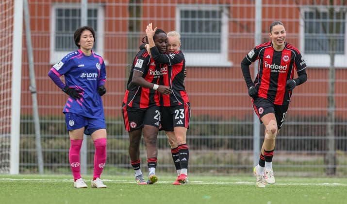 GER, Frankfurt, Eintracht Frankfurt II vs FSV Mainz 05, 2 Womens Bundesliga, Football, DFB, Season 2025 2026, Stadion am Brentanobad, 17 Matchday in picture Mira Arouna Eintracht Frankfurt II 28 , Goal, 2 0, Cheers, joy and emotions after the goal DFB DFL REGULATIONS PROHIBIT ANY USE OF PHOTOGRAPHS AS IMAGE SEQUENCES AND OR QUASI VIDEO, 15 02 2026 Copyright: HMBxMedia HendrikxHamelau