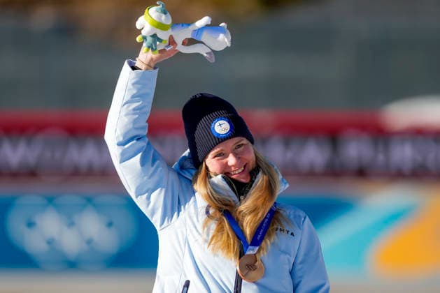 Winter Olympics in Milan Cortina 2026 Anterselva, Italy 20260215. Suvi Minkkinen from Finland on the podium after the women s 10 km pursuit start in biathlon during the Winter Olympics in Milano Cortina 2026. Photo: Heiko Junge NTB Anterselva Italy EDITORIAL USE ONLY. RESTRICTED USE FOR BETTING COMPANIES Ref:_SPOvd8TnVx9LVY.jpg *** Winter Olympics in Milan Cortina 2026 Anterselva, Italy 20260215 Suvi Minkkinen from Finland on the podium after the women s 10 km pursuit start in biathlon during the Winter Olympics in Milano Cortina 2026 Photo Heiko Junge NTB Anterselva Italy EDITORIAL USE ONLY RESTRICTED USE FOR BETTING COMPANIES  Copyright: xHeikoxJungex xNTBx
