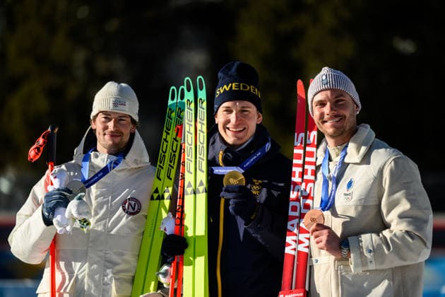 260215 Silver medalist Sturla Holm Laegreid of Norway, gold medalist Martin Ponsiluoma of Sweden and bronze medalist Emilien Jacquelin of France celebrate on the podium in men s biathlon 12,5 km pursuit during day 9 of the 2026 Winter Olympics on February 15, 2026 in Anterselva. Photo: Mathias Bergeld BILDBYRAN kod MB MB1329 skidskytte biathlon skiskyting Olympic Games, Olympische Spiele, Olympia, OS olympics winter olympics os ol olympiska spel vinter-os olympiske leker milano cortina 2026 milan cortina 2026 milano cortina 2026 olympic games milano cortina 2026 winter olympic games milano cortina-os milano cortina-ol vinter-ol 9 bbeng pursuit jaktstart *** 260215 Silver medalist Sturla Holm Laegreid of Norway, gold medalist Martin Ponsiluoma of Sweden and bronze medalist Emilien Jacquelin of France celebrate on the podium in men s biathlon 12,5 km pursuit during day 9 of the 2026 Winter Olympics on February 15, 2026 in Anterselva Photo Mathias Bergeld BILDBYRAN code MB MB1329 biathlon biathlon olympic games olympics olympics winter olympics os ol olympiska spel vinter os olympiske leker milano cortina 2026 milan cortina 2026 milano cortina 2026 olympic games milano cortina 2026 winter olympic games milano cortina os milano cortina ol winter ol 9 bbeng pursuit jaktstart  Copyright: MATHIASxBERGELD BB260215MB113