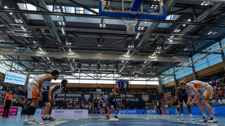 Free throw for Charles Callison Syntainics MBC, 23 Syntainics MBC vs Rostock Seawolves, Basketball, Basketball Bundesliga, 20 Matchday, Season 2025 2026, 15 02 2026 Syntainics MBC vs Rostock Seawolves, Basketball, Basketball Bundesliga, 20 Matchday, Season 2025 2026, 15 02 2026 Weißenfels Copyright: xEibner-Pressefoto PiaxSchindlerx EP_PSR
