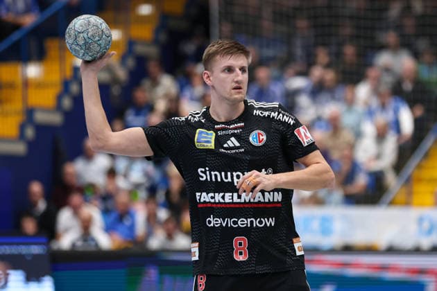 15 02 2026, xKWIx, Handball, DAIKIN HBL, TBV Lemgo Lippe HC Erlangen, PHOENIX CONTACT arena Sander Overjordet HC Erlangen 8 Photo xKamilxWilkowskixPressefotoKochx NRW Germany