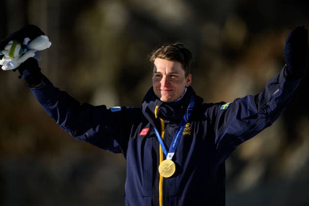 260215 Gold medalist Martin Ponsiluoma of Sweden celebrate on the podium in men s biathlon 12,5 km pursuit during day 9 of the 2026 Winter Olympics on February 15, 2026 in Anterselva. Photo: Mathias Bergeld BILDBYRAN kod MB MB1329 skidskytte biathlon skiskyting Olympic Games, Olympische Spiele, Olympia, OS olympics winter olympics os ol olympiska spel vinter-os olympiske leker milano cortina 2026 milan cortina 2026 milano cortina 2026 olympic games milano cortina 2026 winter olympic games milano cortina-os milano cortina-ol vinter-ol 9 bbeng pursuit jaktstart jubel Gold guld medal medalj *** 260215 Gold medalist Martin Ponsiluoma of Sweden celebrate on the podium in men s biathlon 12,5 km pursuit during day 9 of the 2026 Winter Olympics on February 15, 2026 in Anterselva Photo Mathias Bergeld BILDBYRAN code MB MB1329 biathlon biathlon biathlon olympic games olympics olympics winter olympics os ol olympiska spel vinter os olympiske leker milano cortina 2026 milan cortina 2026 milano cortina 2026 olympic games milano cortina 2026 winter olympic games milano cortina os milano cortina ol vinter ol 9 bbeng pursuit jaktstart jubel Gold guld medal medalj  Copyright: MATHIASxBERGELD BB260215MB116