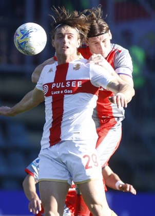 Genoa Lorenzo Colombo during the Serie A soccer match between Cremonese and Genoa at the Giovanni Zini in Cremona, north west Italy - Domenica, 15 Febbraio 2026. - Soccer .  Copyright: xAlbertoxMariani LaPressex