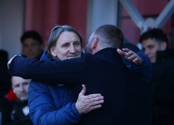 Cremonese allenatore Davide Nicola VS Genoa allenatore Daniele De Rossi during the Serie A soccer match between Cremonese and Genoa at the Giovanni Zini in Cremona, north west Italy - Domenica, 15 Febbraio 2026. - Soccer .  Copyright: xAlbertoxMariani LaPressex