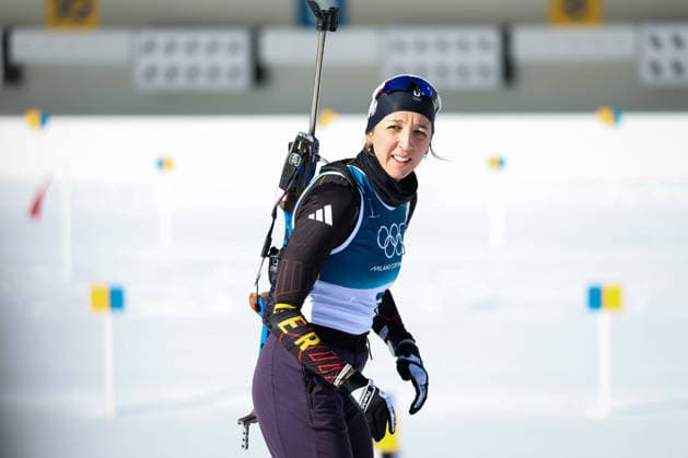 Antholz, Italien 15. Februar 2026: Biathlon Verfolgung Frauen 12,5 km - Olympia 2026 Im Bild: Franziska Preuss (GER) Anterselva Biathlon Arena *** Antholz, Italy 15 February 2026 Biathlon Pursuit Women 12.5 km Olympic Games 2026 In the picture Franziska Preuss GER Anterselva Biathlon Arena Copyright: xFotostandx xHettichx