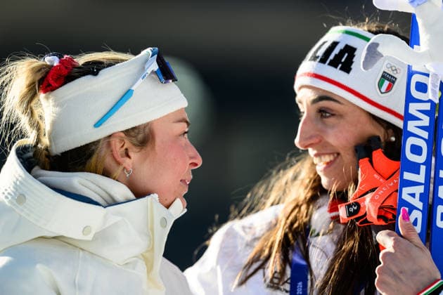 260215 Ingrid Landmark Tandrevold of Norway and Lisa Vittozzi of Italy after the women s biathlon 10 km pursuit during day 9 of the 2026 Winter Olympics on February 15, 2026 in Anterselva. Photo: Jon Olav Nesvold BILDBYRAN COP 217 MB1330 skidskytte biathlon skiskyting Olympic Games, Olympische Spiele, Olympia, OS olympics winter olympics os ol olympiska spel vinter-os olympiske leker milano cortina 2026 milan cortina 2026 milano cortina 2026 olympic games milano cortina 2026 winter olympic games milano cortina-os milano cortina-ol vinter-ol 9 bbeng pursuit jaktstart *** 260215 Ingrid Landmark Tandrevold of Norway and Lisa Vittozzi of Italy after the women s biathlon 10 km pursuit during day 9 of the 2026 Winter Olympics on February 15, 2026 in Anterselva Photo Jon Olav Nesvold BILDBYRAN COP 217 MB1330 biathlon biathlon biathlon olympic games olympics winter olympics os ol olympic games winter os olympic games milano cortina 2026 milan cortina 2026 milan cortina 2026 olympic games milano cortina 2026 winter olympic games milano cortina os milano cortina ol winter ol 9 bbeng pursuit jaktstart  Copyright: JONxOLAVxNESVOLD BB260215JE161
