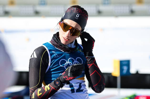 Antholz, Italien 15. Februar 2026: Biathlon Verfolgung Frauen 12,5 km - Olympia 2026 Im Bild: Vanessa Voigt (GER) Anterselva Biathlon Arena *** Antholz, Italy 15 February 2026 Biathlon Pursuit Women 12.5 km Olympic Games 2026 In the picture Vanessa Voigt GER Anterselva Biathlon Arena Copyright: xFotostandx xHettichx