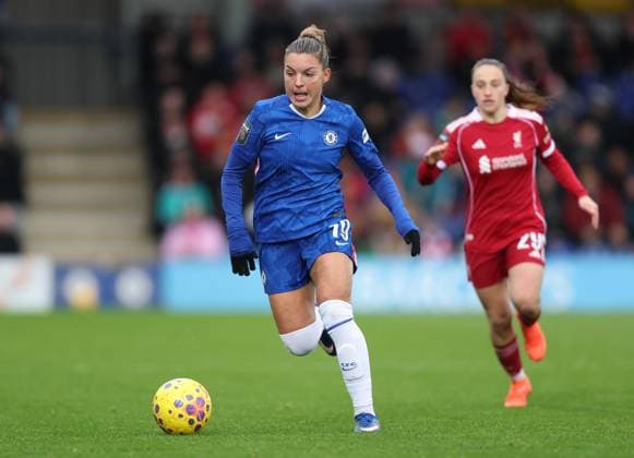 LONDON, ENGLAND, FEBRUARY 15: Johanna Rytting Kaneryd of Chelsea Women during the Women s Super League match between Chelsea Women FC and Liverpool Women FC at Kingsmeadow Stadium in London, England, on February 16, 2026. (Photo by Daniel Weir) Copyright: xDanielxWeir SPPx Sportspressphoto_SPR93074