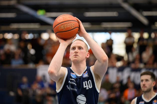 Collin Welp MBC, 40 , Syntainics MBC vs Rostock Seawolves, Basketball, 1 Bundesliga, Men, 20 Matchday Main Round, Season 2025 26, 15 02 2026 Weißenfels Stadthalle Sachsen Anhalt Germany