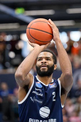 Andrew Harrison MBC, 2 , Syntainics MBC vs Rostock Seawolves, Basketball, 1 Bundesliga, Men, 20 Matchday Main Round, Season 2025 26, 15 02 2026 Weißenfels Stadthalle Sachsen Anhalt Germany