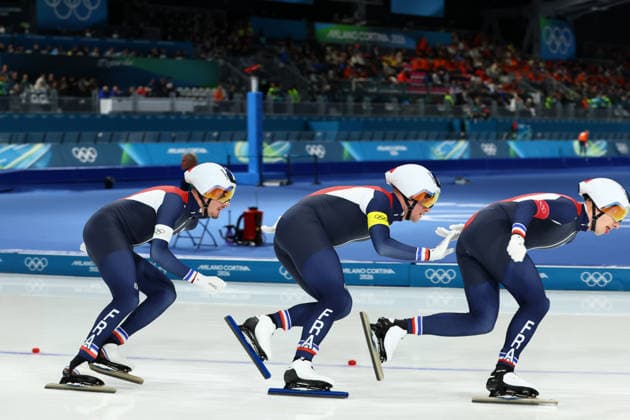 February 15, 2026, Rho, Lombardy, Italy: Skaters of TEAM FRANCE of whom TIMOTHY LOUBINEAUD in the Speed skating, Eisschnelllauf Men s Team Pursuit quarterfinals at the Milano Cortina 2026 Winter Olympic Games, Olympische Spiele, Olympia, OS Rho Italy - ZUMAc179 20260215_oly_c179_034 Copyright: xMickaelxChavetx