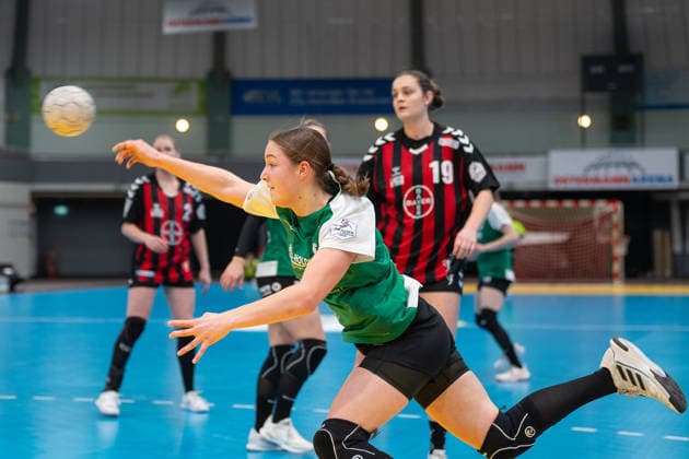 Emilia Damm SG 09 Kirchhof, 04 comes to throw TSV Bayer 04 Leverkusen vs SG 09 Kirchhof, Handball, ALSCO Handball Bundesliga Women, Matchday 18, Season 2025 2026, 15 02 2026 TSV Bayer 04 Leverkusen vs SG 09 Kirchhof, Handball, ALSCO Handball Bundesliga Women, Matchday 18, Season 2025 2026, 15 02 2026 Leverkusen Copyright: xEibner-Pressefoto ThomasxHaeslerx EP_THR