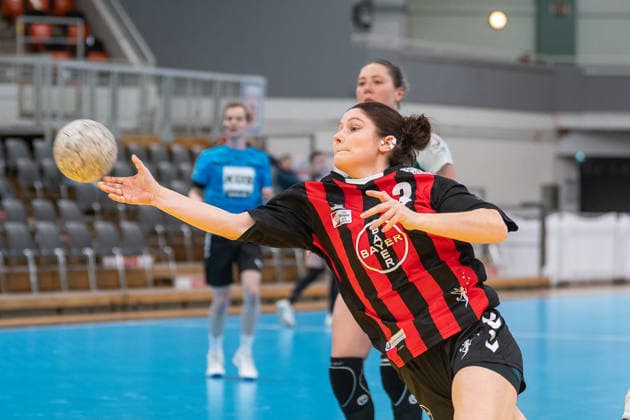 Dana Gruner TSV Bayer 04 Leverkusen, 03 converts the follow-up throw TSV Bayer 04 Leverkusen vs SG 09 Kirchhof, Handball, ALSCO Handball Bundesliga Women, Matchday 18, Season 2025 2026, 15 02 2026 TSV Bayer 04 Leverkusen vs SG 09 Kirchhof, Handball, ALSCO Handball Bundesliga Women, Matchday 18, Season 2025 2026, 15 02 2026 Leverkusen Copyright: xEibner-Pressefoto ThomasxHaeslerx EP_THR