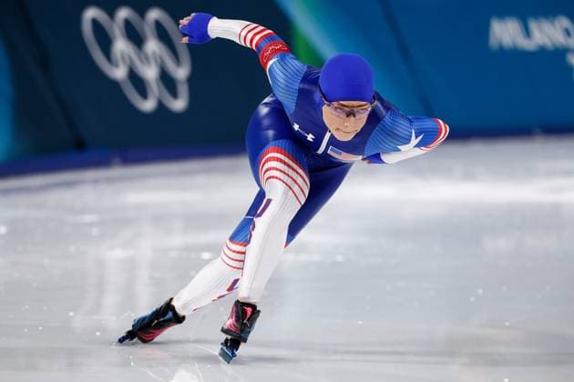 MILAN , 15-02-2026 , Milano Speed skating, Eisschnelllauf Stadium , Olympic Winter games, Winterspiele,Spiele, Summer games 2026 - Speed Skating 500m ladies , Picture shows Sarah Warren Olympic Winter Games 2026 - Speed Skating 500m ladies  x201628304x Copyright: