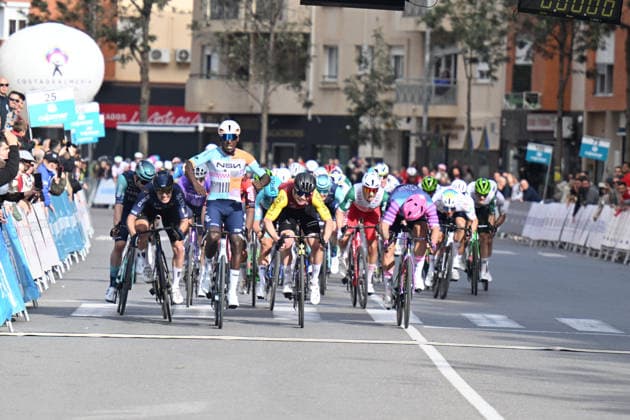 15-02-2026 Clasica De Almeria; 2026, Nsn; 2026, Cofidis; 2026, Pinarello - Q36.5; 2026, Unibet - Rose Rockets; Gyrmai Hailu, Biniam; Fretin, Milan; Moschetti, Matteo; Groenewegen, Dylan; Roquetas De Mar; 