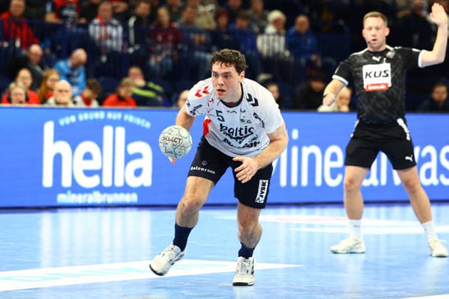 Handball I Men I Season 2025 2026 I Bundesliga I 21 Matchday I HSV Hamburg SG Flensburg Handewitt I 15 02 2026 Niclas Kirkelokke 5, SG Flensburg Handewitt Hamburg Barclaycard Arena Hamburg Germany Copyright: xLobeca RalfxHomburgx