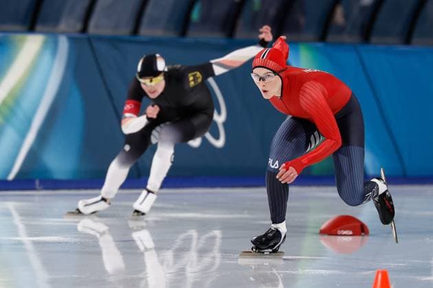 MILAN , 15-02-2026 , Milano Speed skating, Eisschnelllauf Stadium , Olympic Winter games, Winterspiele,Spiele, Summer games 2026 - Speed Skating 500m ladies , Picture shows Julie Nistad Samsonsen Olympic Winter Games 2026 - Speed Skating 500m ladies  x201628600x Copyright: